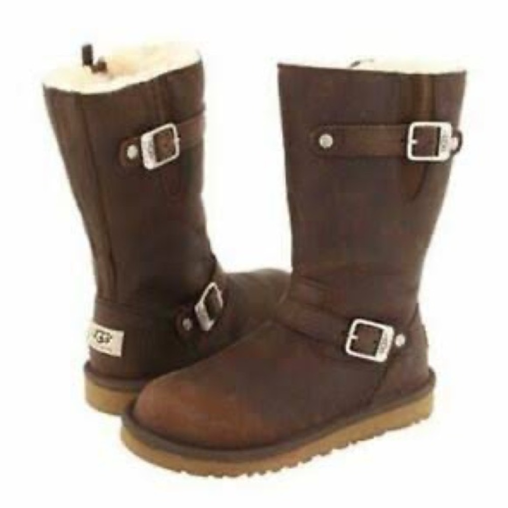 UGGs Brown leather tall women’s 7